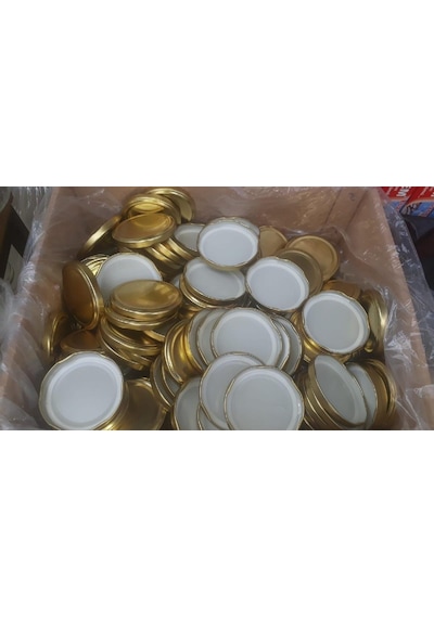 63 mm Gold Kavanoz Kapağı '' 10 Adet ''