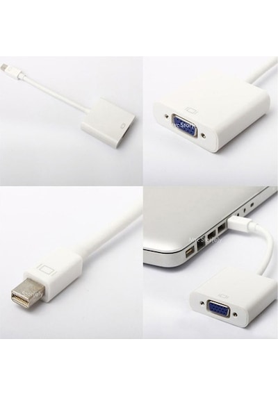 Apple Uyumlu MacBook Pro Air Retina Mini Display Port Dönüştürücü Vga Çıkışlı-Vga
