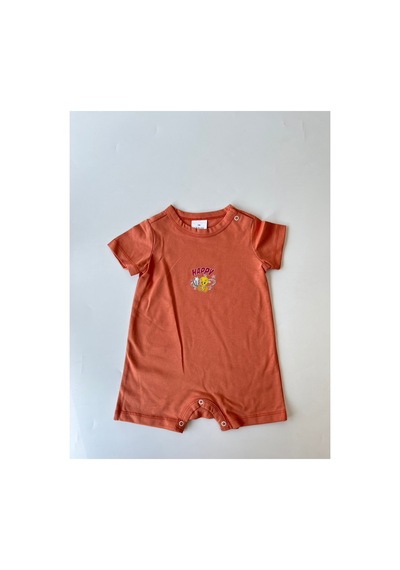 Fuar Baby Miniklere Özel Kız & Erkek Bebek Pamuklu Kısa Paça Tulum Happy Civciv Desenli Fuar Baby Miniklere Özel Kız & Erkek Bebek Pamuklu Kısa Paça Tulum Happy Civciv Desenli
