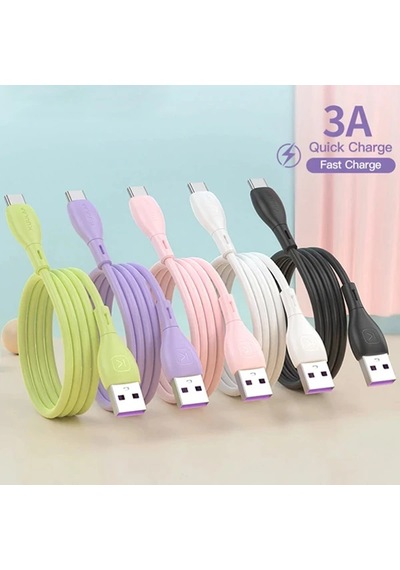 Kuulaa Liquid Silicone Usb Type C Qc3.0 Hızlı Şarj Kablosu 1metre- 5775 Siyah