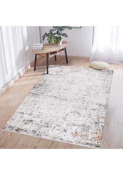Madrid Vl Premium Yıkanabilir Pamuklu Kaymaz Tabanlı Saçaklı Kilim Krem-antrasit