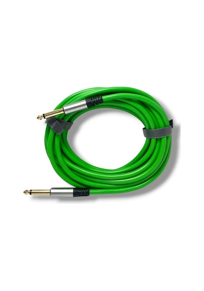 Fully 5metre 6.3mm Erkek-erkek Mono Gitar Kablo - Yeşil