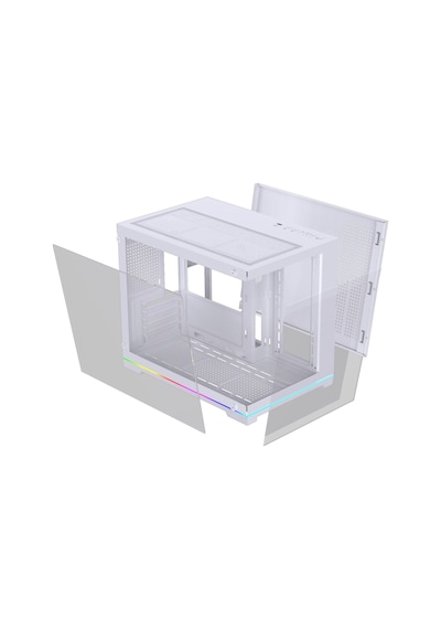 Orion Neon 6x Argb Fan Kumanda Ve Kontrolcü Micro Atx Boş Bilgisayar Kasası Beyaz