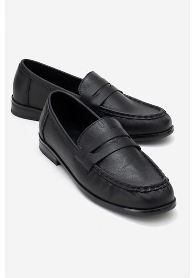 Luvishoes Luvi Shoes Valıa Siyah Cilt Hakiki Deri Kadın Loafer Ayakkabı Siyah