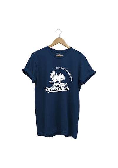 Avcılık Hunting Ördek Avı Baskılı Adventure %100 Pamuk Regular Fit Bisiklet Yaka Unisex T-shirt Lacivert