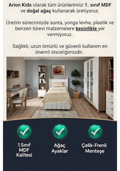 Nefes Bebek Çocuk Odası Şifonyer Kapaklı Tasarım Direkt Mdflam Gövde Ağaç Ayaklı