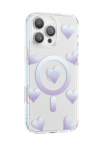 İphone 16 Pro Max Uyumlu Kılıf M-safe Şarj Özellikli Zore Paris Elvo Sert Pc Kapak Mavi