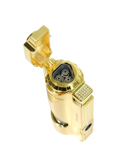 Parmida 3 Torch Pürmüz Delicili Gold Metal Puro Çakmağı - Tr9484