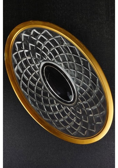 Digithome Cam Gondol Şekerlik Ve Sunumluk Gold Yaldızlı Oval 14,5 Cm Sk.gnd.001