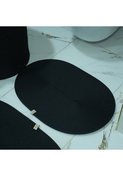 Zengin Supla Banyo Paspas Seti Siyah