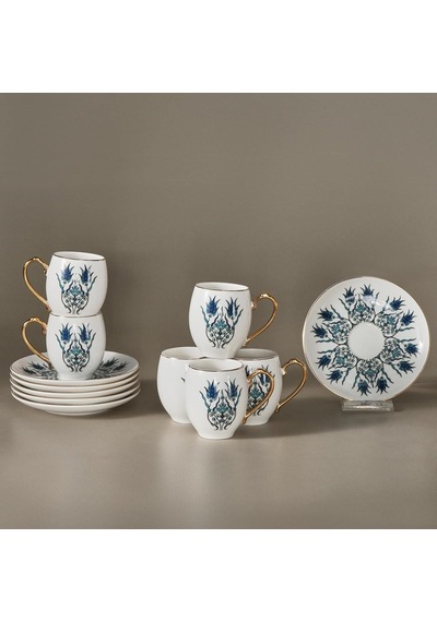 Iznik 6 Kişilik Kahve Fincanı Çok Renkli