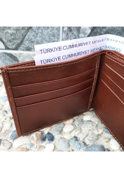 Gvnbag Hakiki Deri Erkek Bozuk Para Gözlü Taba Cüzdan Gvn-0133