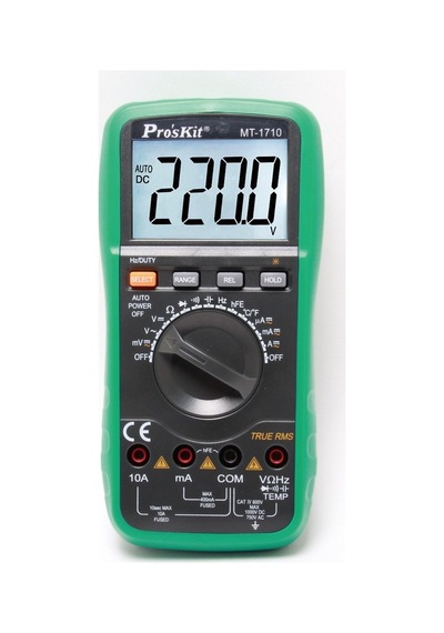 Ten,proskit Mt-1710 True Rms Dijital Multimetre, 3-3/4 Gerçek Rms Otomatik Aralık Multimetresi