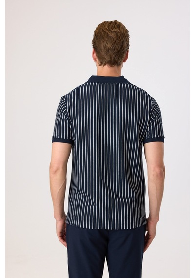 Back And Bond Regular Fit Lacivert Düğmesiz Polo Yaka Tişört Çok Renkli