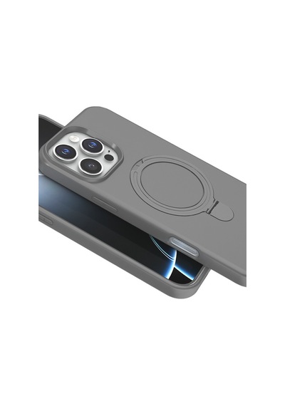Apple iPhone Uyumlu 16 Pro Max Regal Magsafe Standlı Kapak - Titan Gri Bz8683140892418