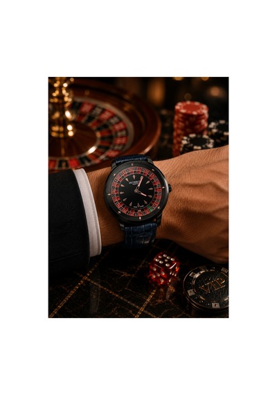Jacoob Casino Rulet Dönen Deri Kol Saati Özel Kutulu Lacivert-syh - 915629202 Siyah