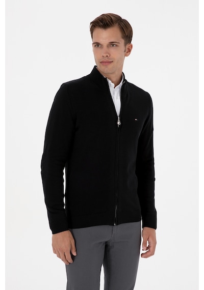 U.S. Polo Assn. Erkek Slim Fit Siyah Basic Triko Hırka 50313688-VR046