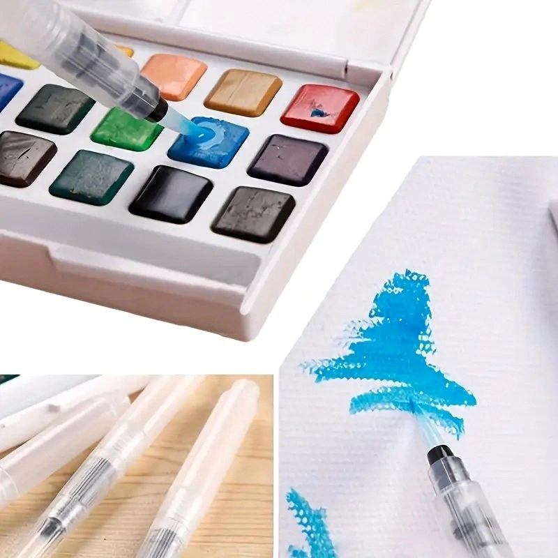 Fırça Uçlu, Brush Pen, Sulu Boya, Su Ve Mürekkep Hazneli, Boyama Kalem-s Beden