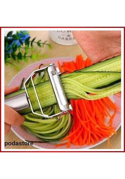 Çift Taraflı Profesyonel Sebze Soyucu Ergonomik Tasarım, Maksimum Verim Metalik Diğer