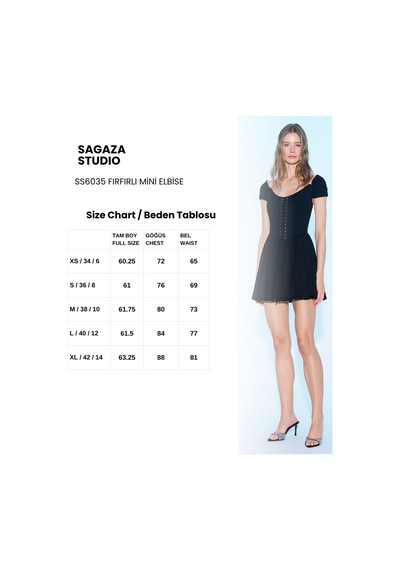 Sagaza Studio Ss6035 Kalın Askılı Korse Detaylı Mini Elbise Siyah