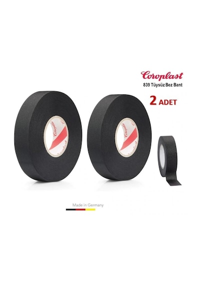 2 Adet Coroplast Tüysüz Bez Bant 19mm X 15 Metre Ref:839
