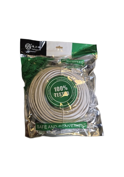 Cat6 Ethernet Kablosu 25 Metre Utp Rj45 Patch İnternet Bilgisayar Modem Bağlantı Kablosu Beyaz