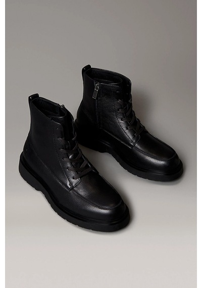 Calvin Klein Combat Essential Bağcıklı Deri Erkek Siyah Bot Ym0ym01375-0gj Siyah