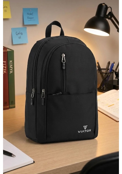 Vt-08 Unisex Okul Sırt Çantası Öğrenci Günlük Seyahat Tatil Spor Yürüyüş Seyahat Gezi Kamp Günlük Siyah