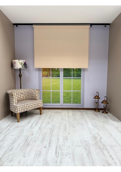 Stor Perde İthal Mat Polyester Koyu Krem P1100 90 X 260 Çok Renkli