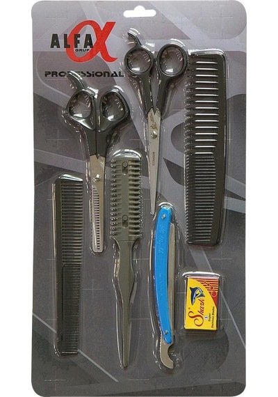 Alfa Set23 6lı Berber Seti + Ense Fırçası