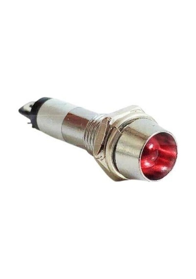 8mm 24v Metal Sinyal Lambası - Kırmızı