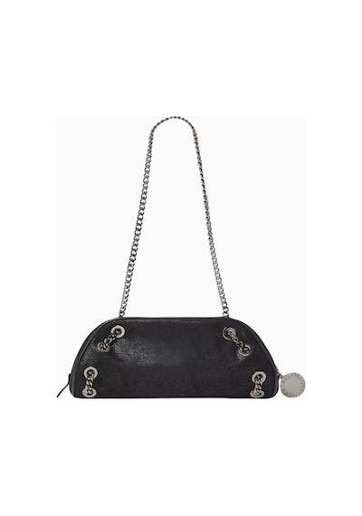 Stella Mccartney Eco Shaggy Deer Vegan Falabella, Zincir Detaylı Bowling Omuz Çantası Siyah