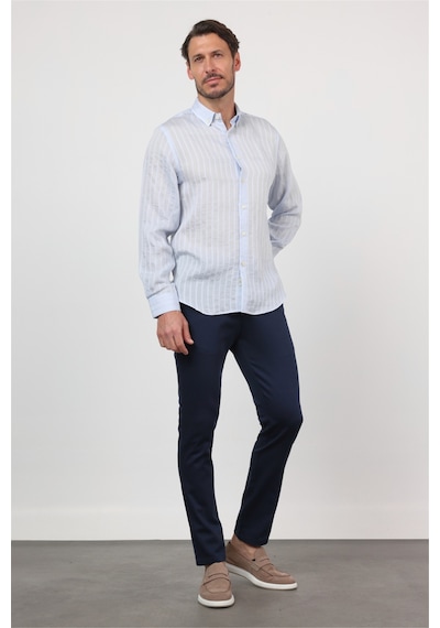 İmza Mavi Düğmeli Yaka Uzun Kol Cepsiz Slim Fit Gömlek 1004260165 İmza Mavi Düğmeli Yaka Uzun Kol Cepsiz Slim Fit Gömlek 1004260165