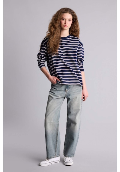 Defacto Loose Fıt Bisiklet Yaka Sweatshirt F7758ax26spnv248 Lacivert-nv248