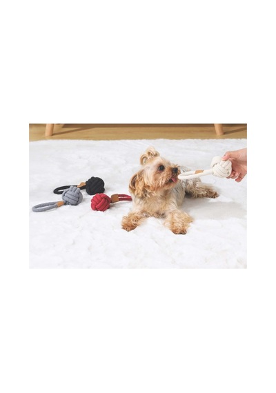 M-pets Coto Black Loop Ball 6,5cm Çekmeli Örgü Top Oyuncak