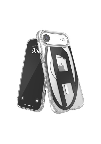 Diesel Apple iPhone 17 Air Uyumlu Magsafe Destekli Oval D Metalik Kılıf - Siyah
