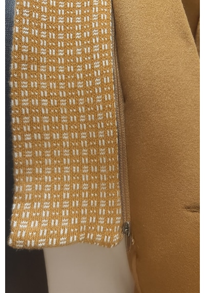 Plus Scorpion Erkek Uzun Kaşe Kaban İtalyan Kesim Slim Fit Şık Model Açık Bej