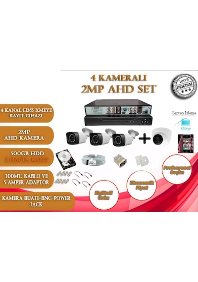 4 Lü Ahd Güvenlik Kamera Seti