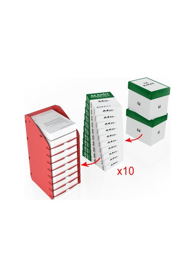 Design Otto Tower Masaüstü Organizer 10 Kat A4 Evrak Rafı 6 Renk Ceviz