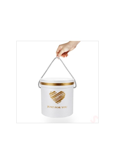 Just For You Silindir Hediye Kutusu 18,5 Cm Büyük Boy Beyaz