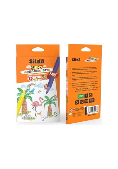Silka Jumbo Üçgen Kuruboya Kalemi 12 Renk Diğer