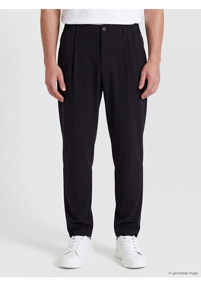 Lcw Vision Siyah Slim Fit Erkek Arkası Lastikli Pileli Pantolon