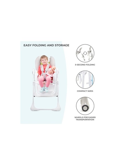 Kinderkraft Elite Mama Sandalyesi Yummy Ergonomik Rahat Yatar Katlanabilir Yüksekliği Ayarlanabilir 1 Adet