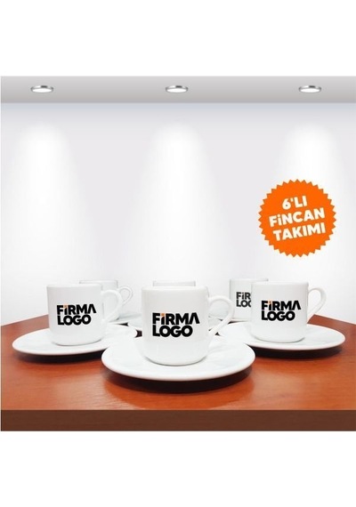 Firma Logo Baskılı 6'lı Kahve Fincan Seti-012