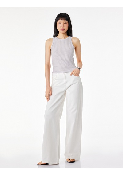 Koton Slim Fit Kolsuz Bisiklet Yaka Atlet Gri 6sak10304ek