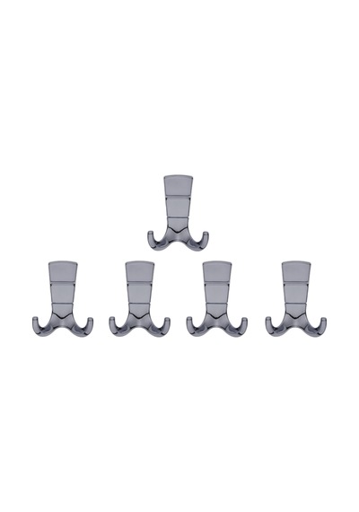 Mina Lüks Askı, Metal, Vestiyer Askı, 125 Gr, Dolap Askılık, Duvar Askılığı, Füme Vidalı 5 Adet