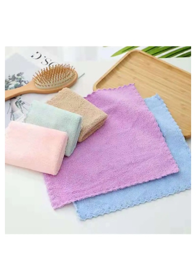 Mikrofiber Temizlik Bezi, Yumuşak Doku Mutfak El Yüz Kurulama Bezi, 30 30 Cm 3 Adet Karışık