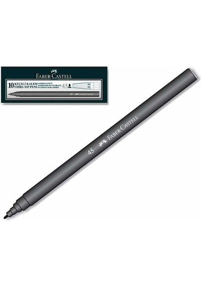Faber Castell 45 Siyah Keçeli Kalem 10 Adet 155002