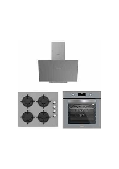 Silverline BO6502S02 - CS5700E6S01 - 3481 FLAM Gri Cam Ankastre Set