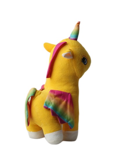 İthal Kumaş Gökkuşağı Kanatlı Unicorn Pegasus At Figür Peluş Oyuncak Uyku & Oyun Arkadaşı Büyük Boy 001